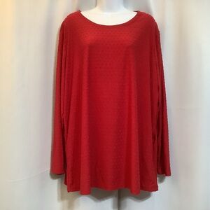 Joe Fresh Top Women’s Size 2X Long Sleeve Round Neck Red